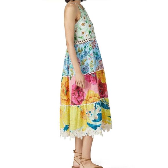 Farm Rio Daisy Patchwork Midi Dress – Size XS – Sold Out & Stunning! - Picture 5 of 15